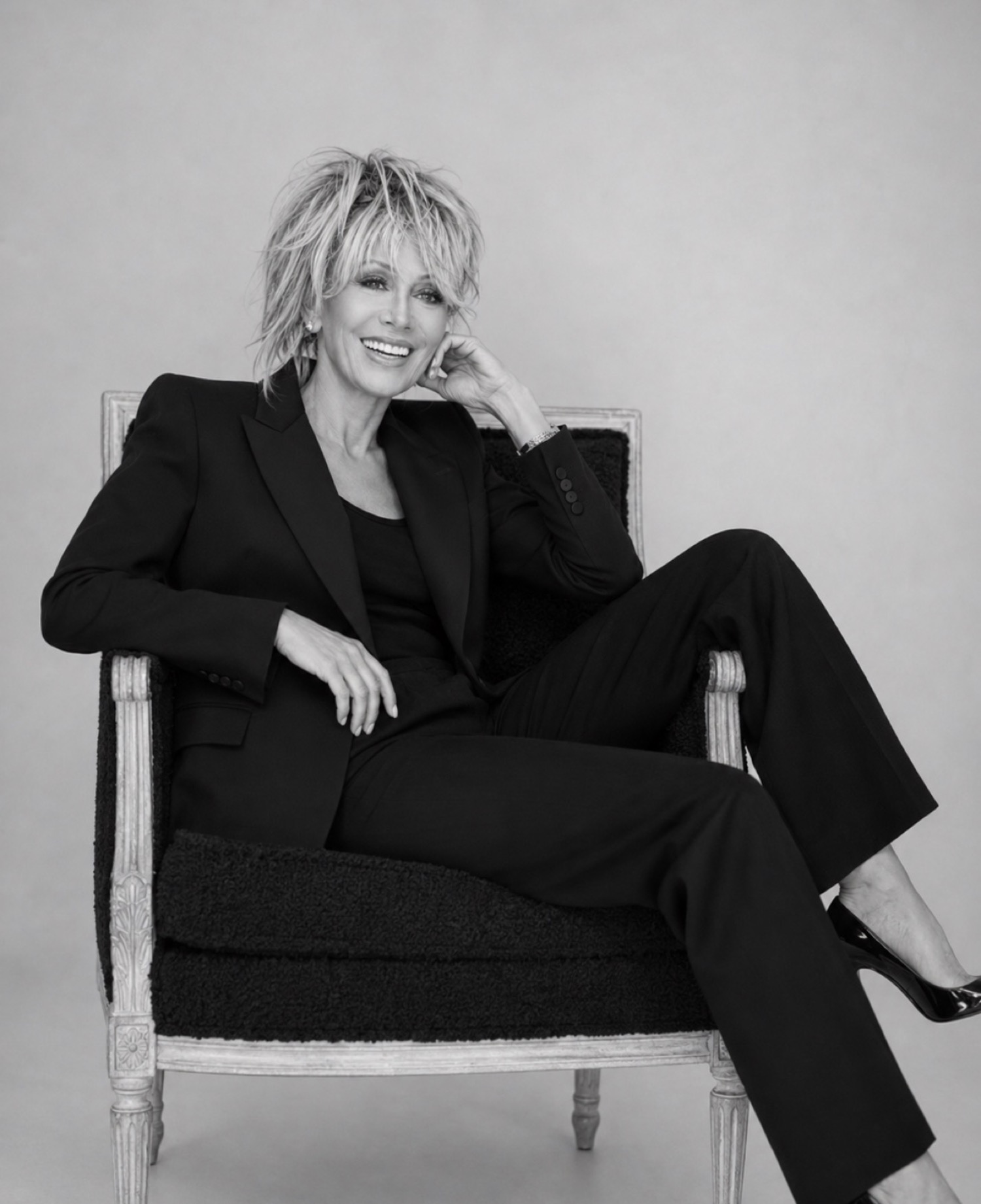 Kim Fisher, black and white editorial portrait