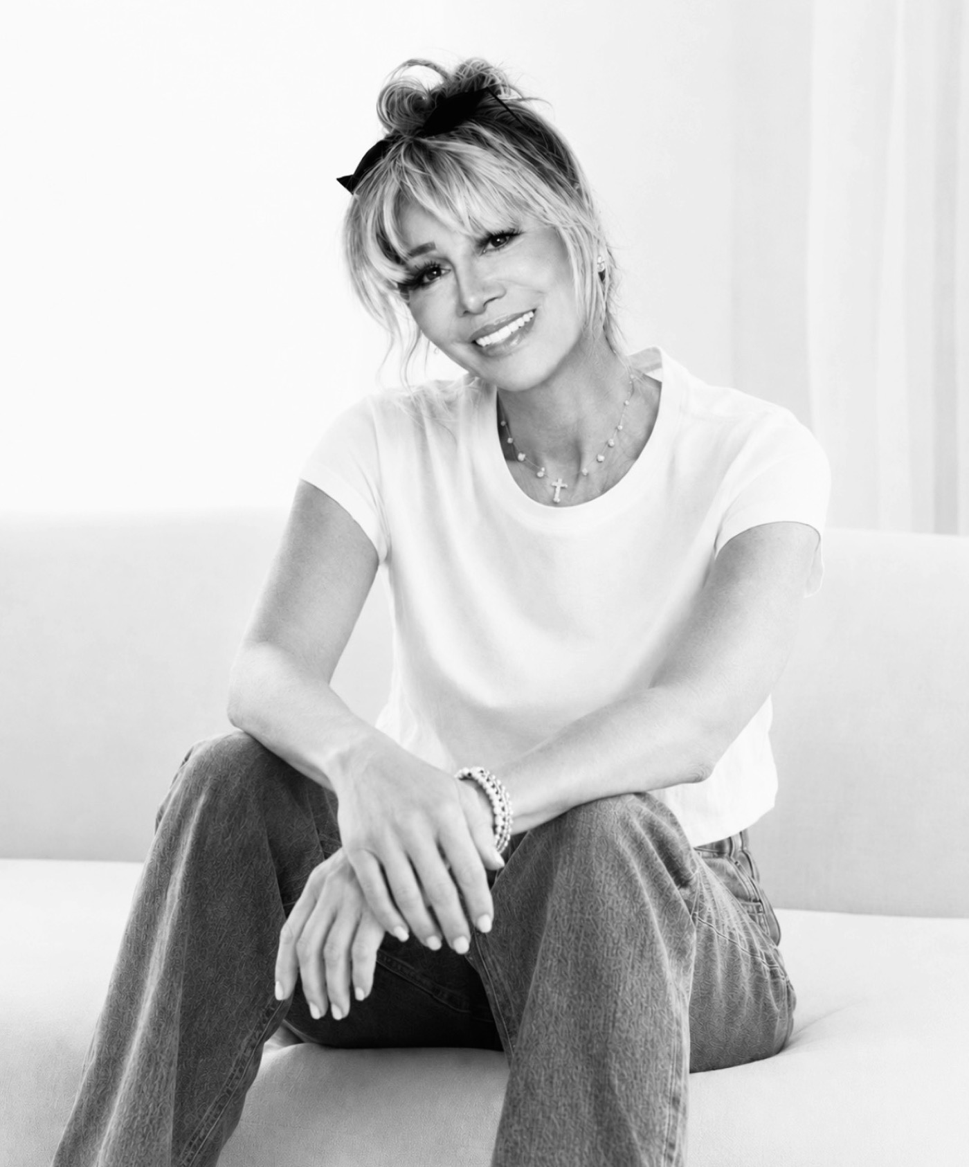 Kim Fisher, soft black and white portrait
